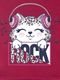 Moletom Canguru Infantil Menina Estampado Cat Rock Vinho - Marca Benellys
