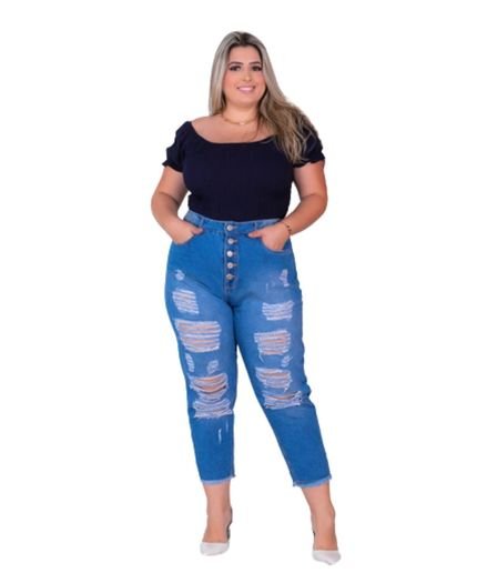 Calça Feminina Jeans Plus Mom L2/3 - Marca Razon Jeans