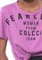 Camiseta Colcci Fitness Lettering Roxa - Marca Colcci Fitness