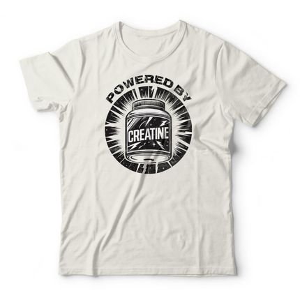Camiseta Powered By Creatine - Off White - Marca Studio Geek 