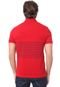 Camisa Polo Lacoste Regular Listrada Vermelha - Marca Lacoste