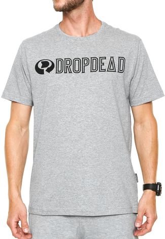 Camiseta Drop Dead Estampada Cinza