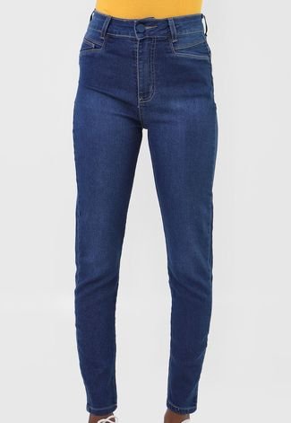 Calça Jeans Sawary Skinny Pespontos Azul