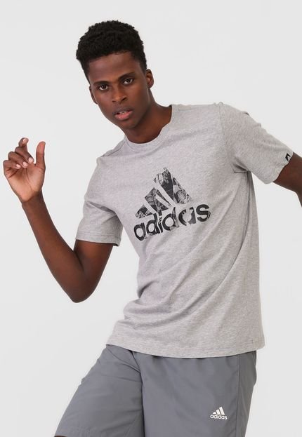 Camiseta adidas Performance Logo Cinza - Marca adidas Performance