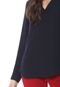 Blusa Banana Republic Long-sleeve V-neck Azul-marinho - Marca Banana Republic