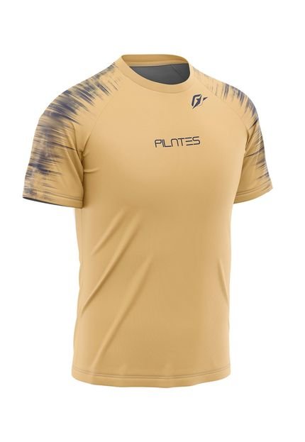 Camiseta Raglan Unissex Pilates Tecnodots Ocre - Marca Over Fame