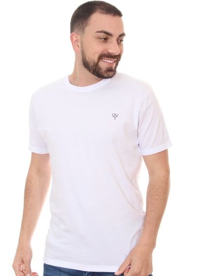 Camiseta Calvin Klein Jeans Masculina Black Omega Logo Branca - Marca Calvin Klein