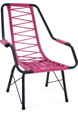 Cadeira De Fio Infantil Eletrostático Plus Rosa Fabone Móveis Tubulares