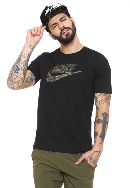 Camiseta Nike Sportswear Camo Preta - Marca Nike Sportswear