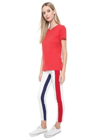 Camiseta Calvin Klein Jeans Recorte Vermelha
