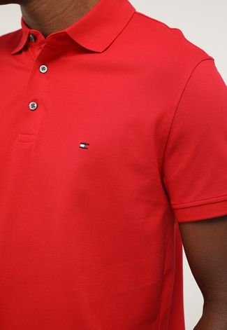 Camisa Polo Tommy Hilfiger Reta Logo Vermelha - Compre Agora