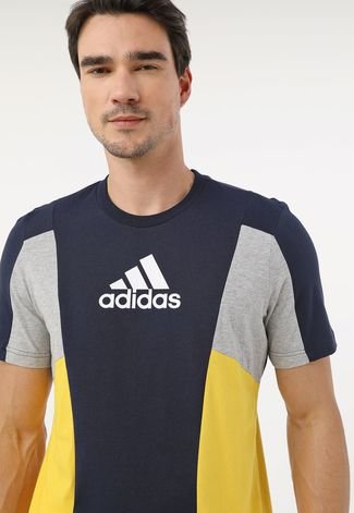 Camiseta adidas Sportswear Essentials Colorblock Azul-Marinho