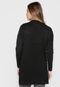 Cardigan Facinelli by MOONCITY Alongado Liso Preto - Marca Facinelli