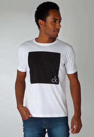 Camiseta Calvin Klein Jeans Square Branca - Compre Agora