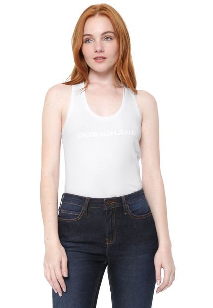 Regata Calvin Klein Jeans Logo Branca - Marca Calvin Klein Jeans