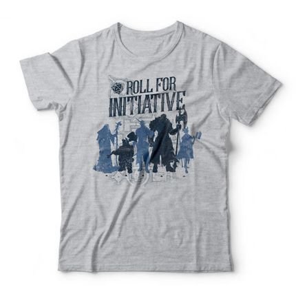 Camiseta Roll For Initiative - Mescla Cinza - Marca Studio Geek 