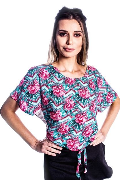 Blusa Carbella Manga com Babado Flor Vermelha - Marca Carbella