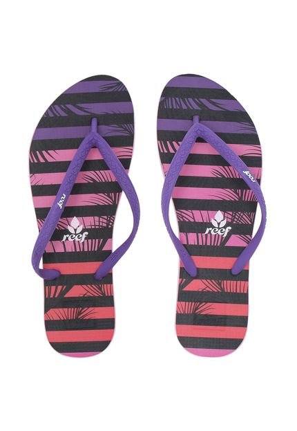 Chinelo Reef Escape Palm Stripes Roxo - Marca Reef