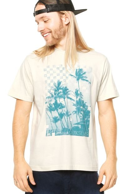 Camiseta Manga Curta Quiksilver Haze Checker Bege - Marca Quiksilver