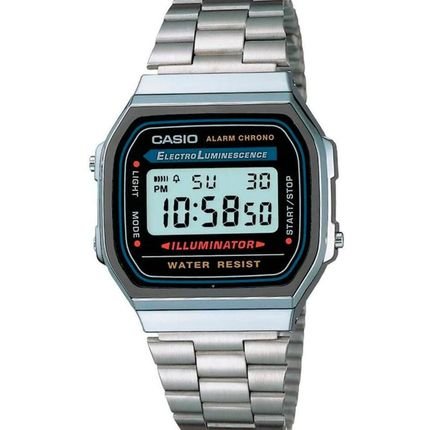 Relógio Unissex Casio Prata - A168WA-1WDF Prata - Marca Casio