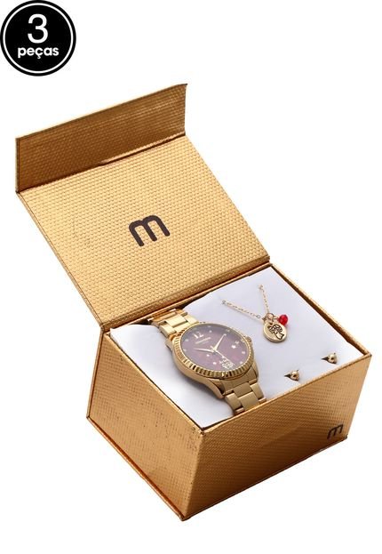 Kit 3Pçs Relógio Mondaine 99128LPMKDE9K1 Dourado - Marca Mondaine