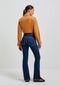 Calça Jeans Feminina Flare Cintura Média Com Elastano - Marca Hering