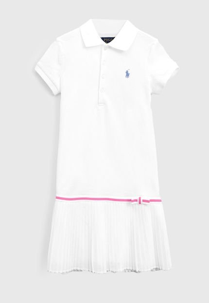 Vestido Polo Ralph Lauren Infantil Logo Branco - Marca Polo Ralph Lauren