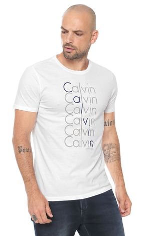 Camiseta Calvin Klein Jeans Refletido Branca