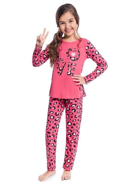 Pijama Infantil Menina Blusa   Calça Kyly Rosa - Marca Kyly