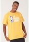 Camiseta NBA Plus Size Estampada Los Angeles Lakers Casual Amarela - Marca NBA