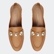 Mocassim Loafer Couro Villa Griffe Anne Ball Camel - Marca Villa Griffe