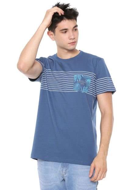 Camiseta Colcci Estampada Com Bolso Azul - Marca Colcci