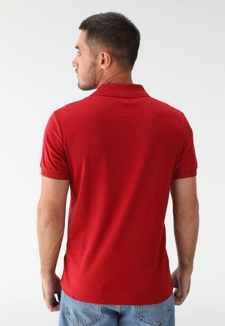 Camisa Polo Lacoste Reta Logo Vermelha