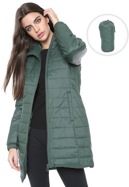 Jaqueta Puffer Fila Thermal Long Ii Verde - Marca Fila