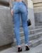 Calça Jeans Skinny Feminina Cintura Média Detalhes de Aplicação 23660 Médio/escuro Consciência - Marca Consciência