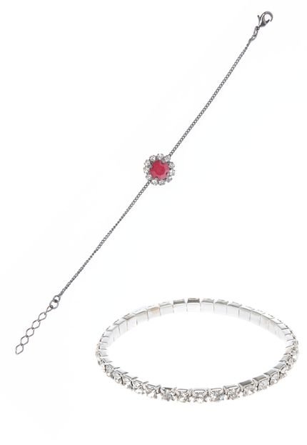 Kit Pulseiras DAFITI ACCESSORIES Strass Prata - Marca DAFITI ACCESSORIES