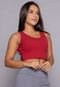 Cropped Regata Canelado Vekyo Feminino Vermelho - Marca VEKYO