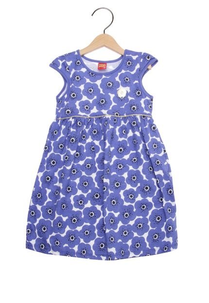 Vestido Curto Kyly Flores Infantil Roxo - Marca Kyly