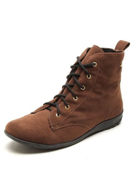 Bota Coturno FiveBlu Pespontos Marrom - Marca FiveBlu