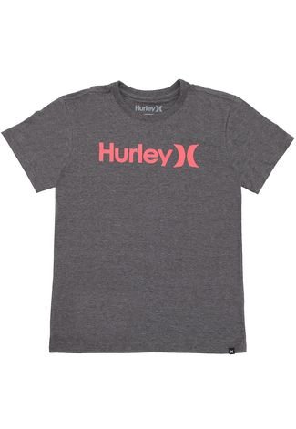 Camiseta Hurley Menino Escrita Cinza