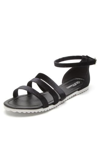 Rasteira Dafiti Shoes Tiras Preta - Compre Agora