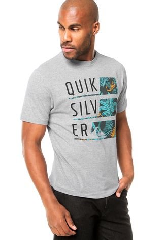 Camiseta Quiksilver Word Up After Dark Cinza
