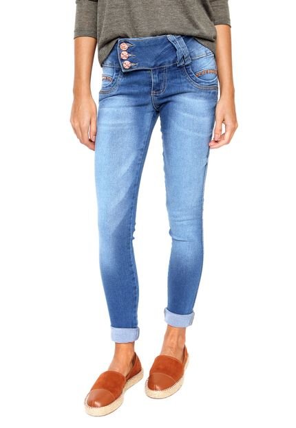 Calça Jeans Biotipo Super Skinny Estonada Azul - Marca Biotipo