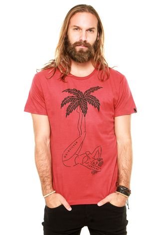 Camiseta Quiksilver Especial Wet Palms Vermelha