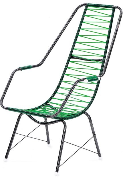 Cadeira De Fio Trançado Eletrostático Plus Verde Fabone Móveis Tubulares - Marca Fabone Móveis Tubulares