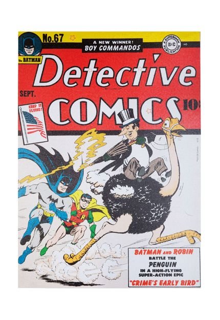 Quadro DCO Lona Detective Comics 50x70cm Vermelho/Branco - Marca DCO