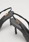 Scarpin Slingback Santa Lolla Logo Metalizado Preto - Marca Santa Lolla