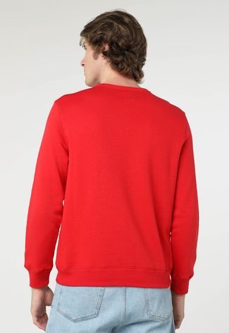 Blusa de Moletom Flanelada Fechada GAP Logo Bordado Vermelha