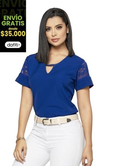 Blusa azul shop rey mujer