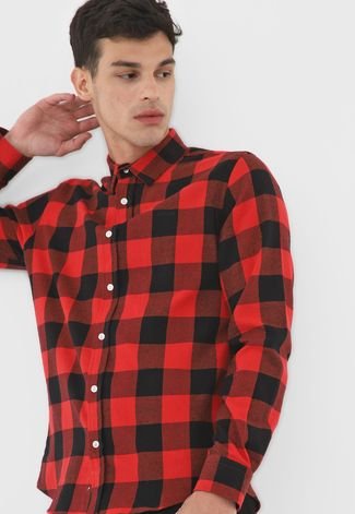 Camisa Colcci Reta Xadrez Vichy Vermelha - Compre Agora